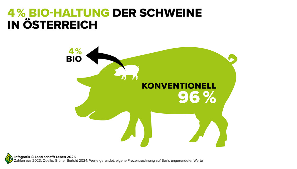 Anteil Bio vs. Konventionell | © Land schafft Leben